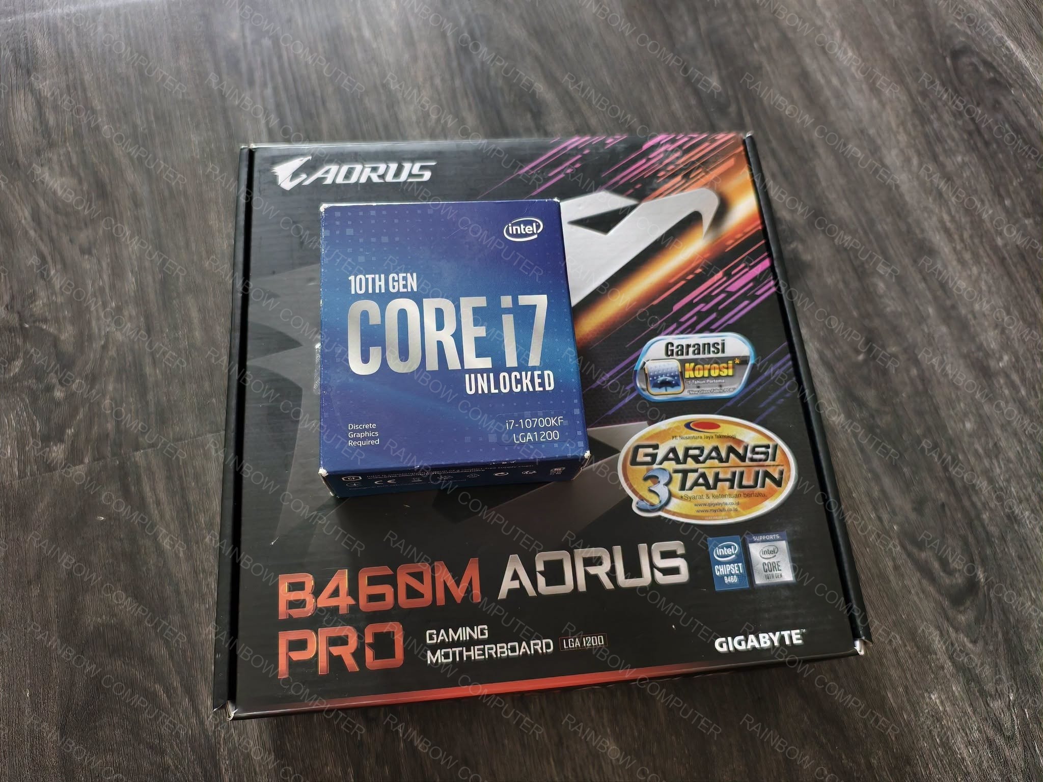 INTEL CORE I7 10700KF BOX AORUS B460M PRO BOX